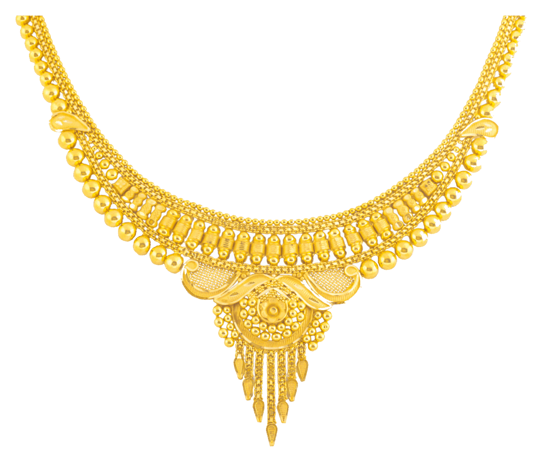 Hand-made 22K gold necklace by Rupashree Jewellers