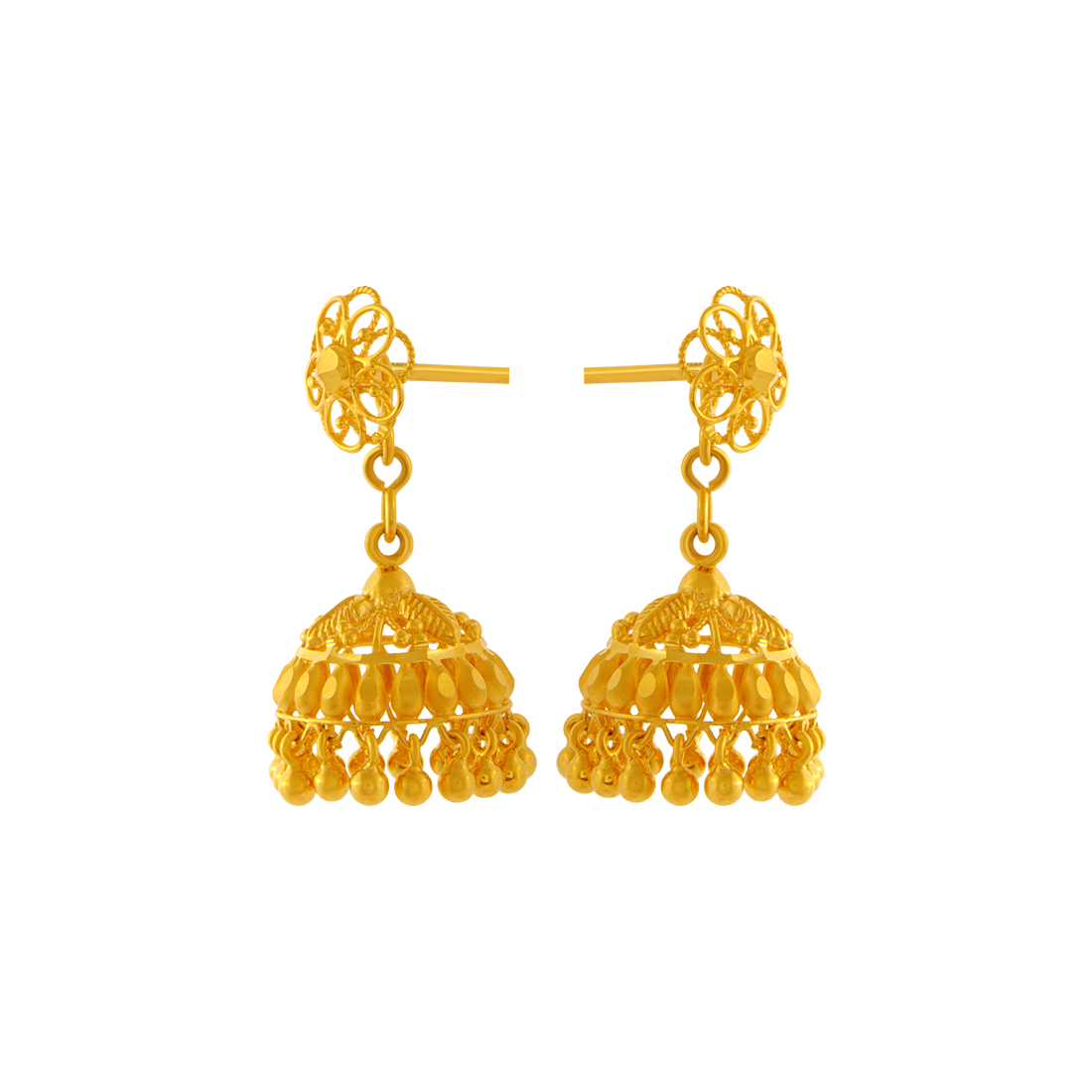 Peacock Inspired Oxidised Gold Plated Jhumka Earrings For Girls & Womens -  Jaipur Mart - 1819648