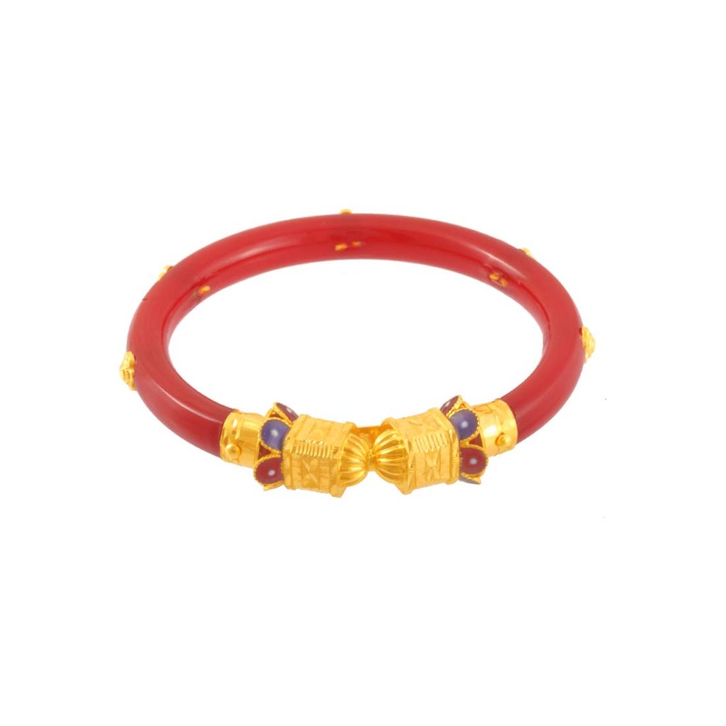 Amazon.com: Bangle For Women Gold Plated White Colour Shakha Pola Bracelet  Bangles (Acrylic, 2.2): Clothing, Shoes & Jewelry