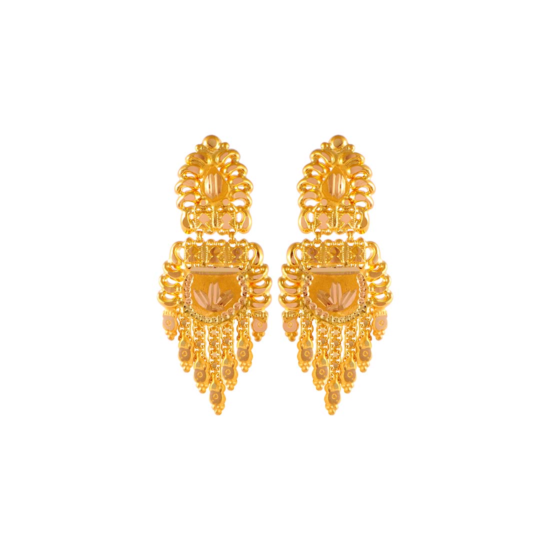 Buy New Model Peacock Design Multi Stone One Gram Gold Plated Stud Earrings