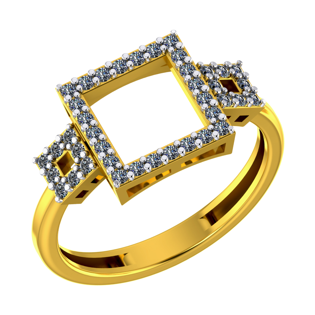 pave diamond ring - marquis with 22k bezel 14k beaded oxidized silver –  314studio