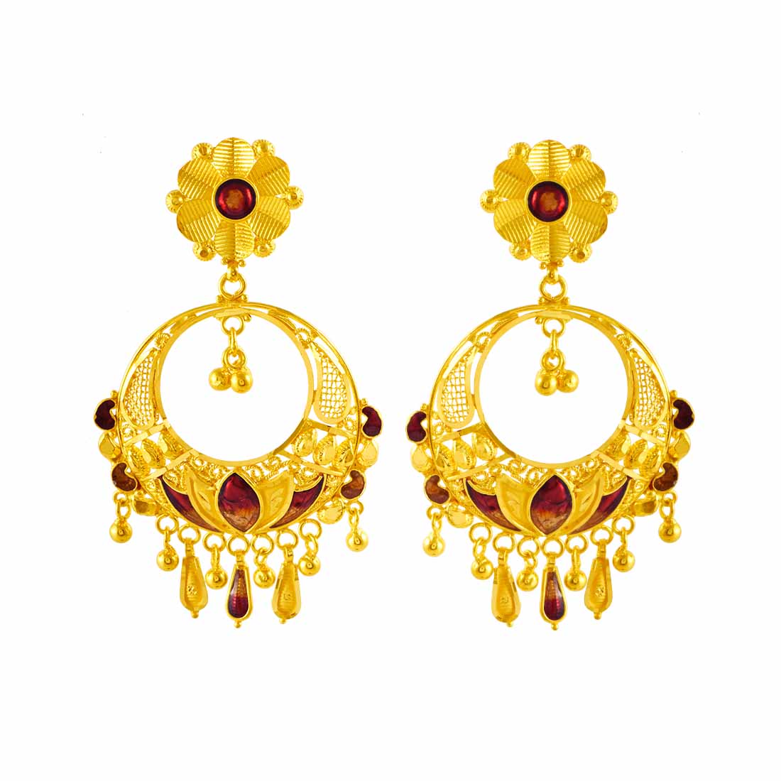 Traditional Pearl Earrings In 22K Gold By Lagu Bandhu  Lagu Bandhu