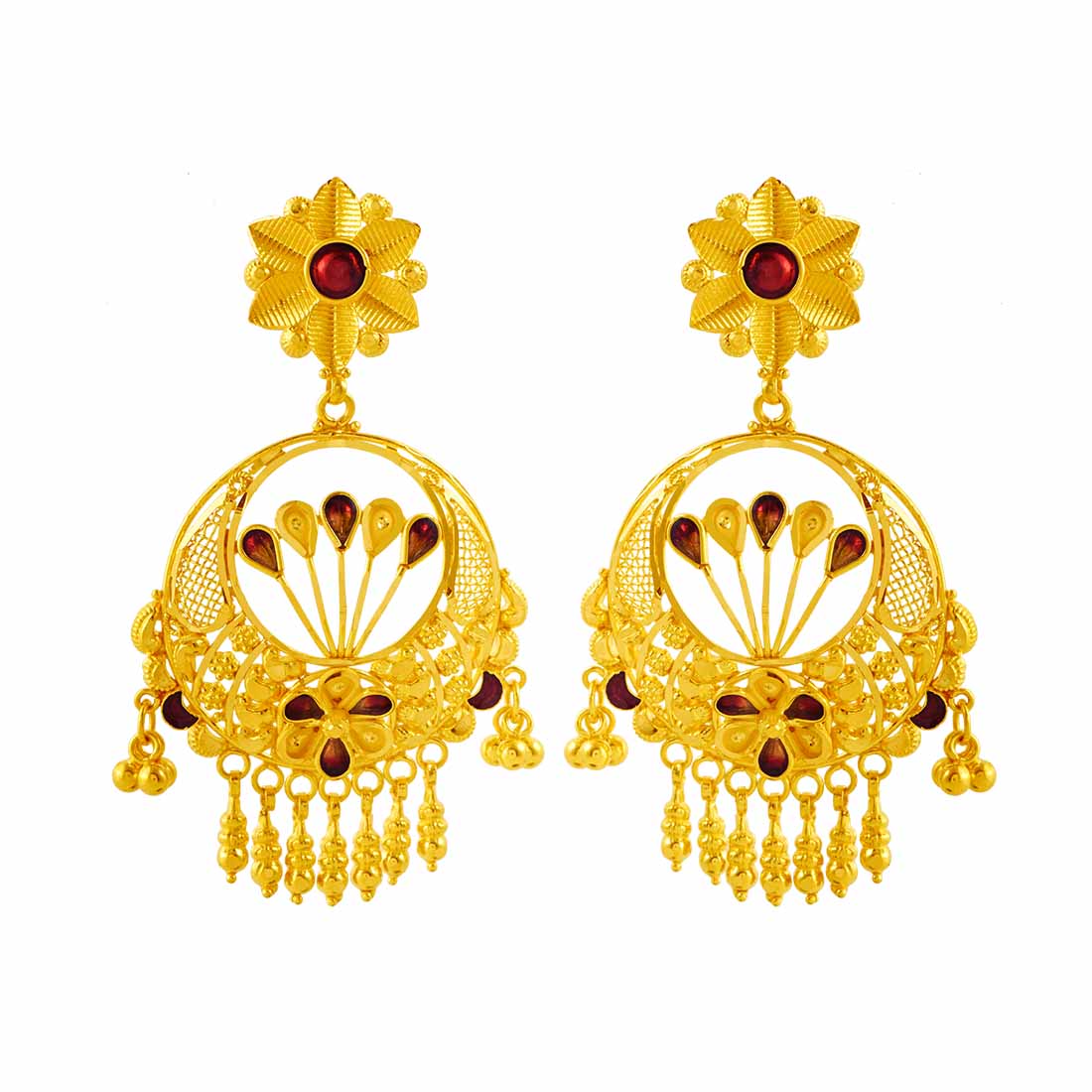 22K Gold Earrings For Women ER-T-26 – Rupashree Jewellers (RB)