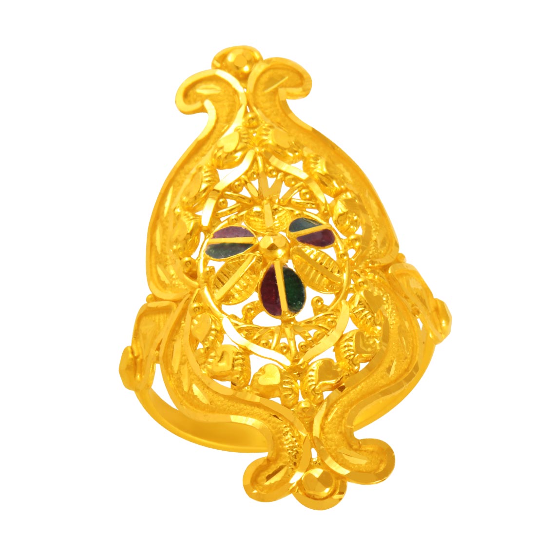 Buy 22Kt Lucky Lakshmi Devi Ladies Gold Ring 97VM5844 Online from Vaibhav  Jewellers