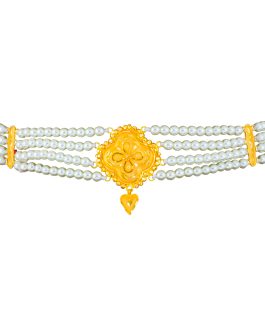 22k Gold Pearl Choker Necklace CK-269