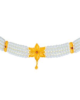 22k Gold Pearl Choker Necklace CK-272