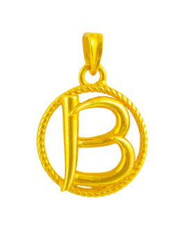 22K Gold Letter “B” Pendant L-3925