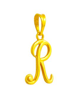22K Gold Letter “R” Pendant L-4036