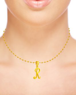 22K Gold Letter “R” Pendant L-4036