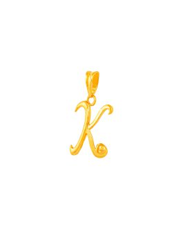22k Gold Letter “ K”Pendant L-4083