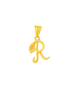 22k Gold “R” Pendant L-4085