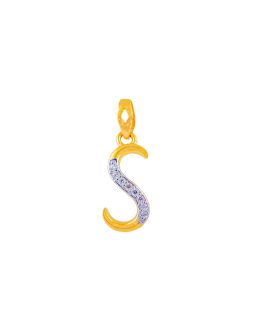 22k Gold ‘S’Pendant L-4092