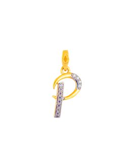 22k Gold Letter “P”Pendant L-4093
