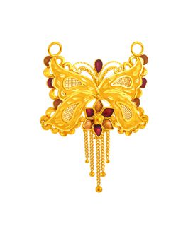 22k Gold Beautiful Butterfly Pendant L-3763