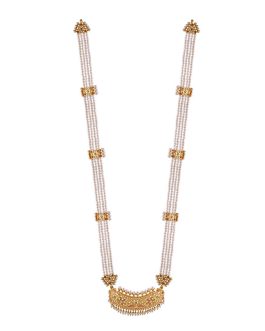 22k Gold Jadau Pearl Necklace N-1115