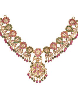 22k Gold Jadau Necklace N-1604