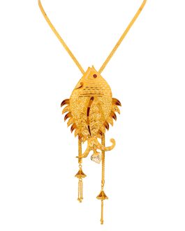 22K Gold Tie Necklace For Women N-1642