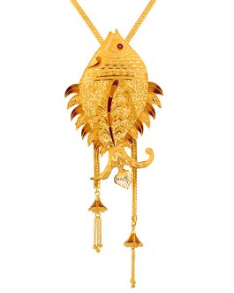 22K Gold Tie Necklace For Women N-1642