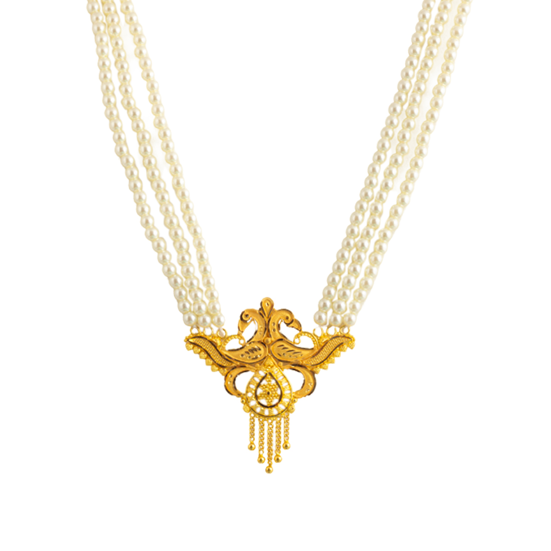 22K Gold Pearl Necklace For Women N-1905 - Rupashree Jewellers RB