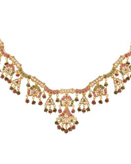 22k Gold Jadau Necklace N-1943