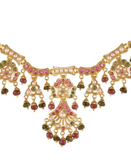 22k Gold Jadau Necklace N-1943