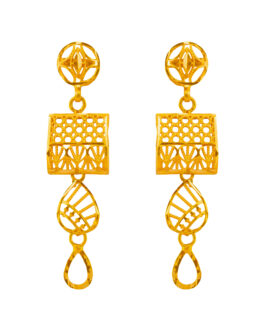 22K Gold Necklace Half Set with Earrings For Women N-2023+ER-3174