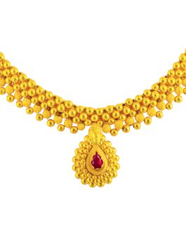 22K Gold Tusi Necklace For Women N-2056