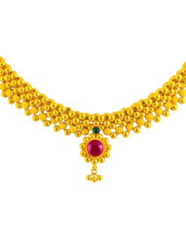 22K Gold Tusi Necklace For Women N-2057