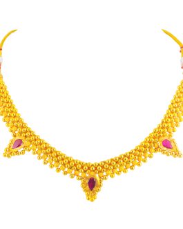 22K Gold Tusi Necklace For Women N-2088