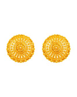 22K Gold Necklace Half Set with Earrings For Women N-2089+ET-4977