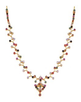 22k Gold Navratna Necklace N-745