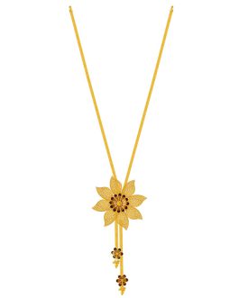 22K Gold Tie Necklace For Women N-146