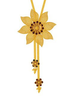 22K Gold Tie Necklace For Women N-146
