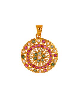 22K Gold Jadau Pendant L-3542