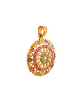 22K Gold Jadau Pendant L-3542