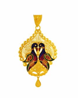 22K Gold Peacock Pendant L-3694