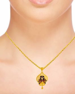 22K Gold Peacock Pendant L-3694