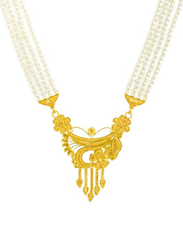 22K Gold Pearl sitahaar Necklace For Women N-2062
