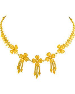 22K Gold Floral party Necklace For Women N-2131