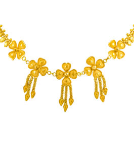 22K Gold Floral party Necklace For Women N-2131