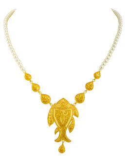 22K Gold Fish Necklace For Women N-2139