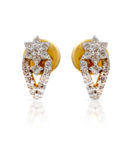 18K Gold Diamond Ear Tops Pair DET-1226