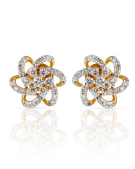 18K Gold Diamond Ear Tops DET-1407